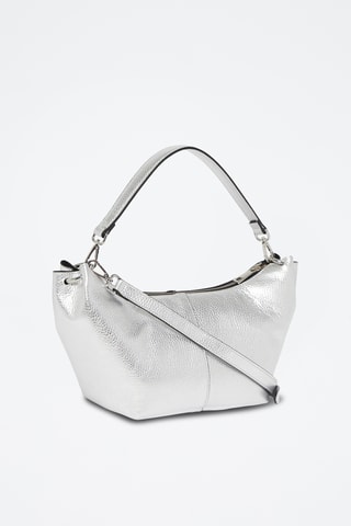 Sac porté épaule en cuir - Argenté
