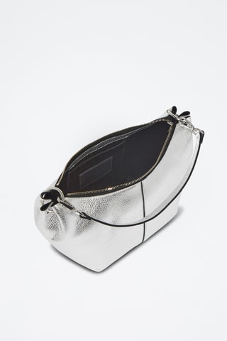 Sac porté épaule en cuir - Argenté