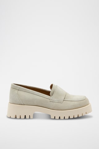 Mocassins en croûte de cuir nubuck Luba - Beige