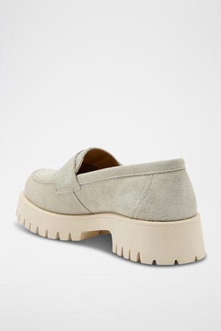 Mocassins en croûte de cuir nubuck Luba - Beige