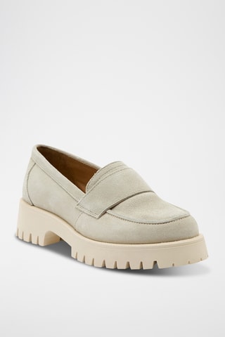 Mocassins en croûte de cuir nubuck Luba - Beige