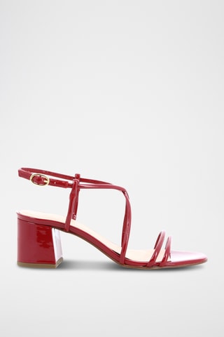 Sandales à talons en cuir Kat - Rouge