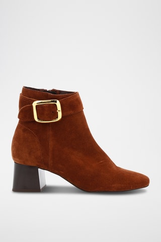 Bottines en croûte de cuir nubuck Simone - Camel