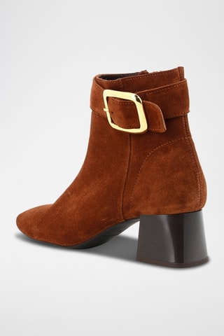 Bottines en croûte de cuir nubuck Simone - Camel