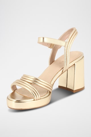 Sandales à talons en cuir Delina - Doré