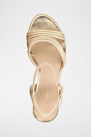 Sandales à talons en cuir Delina - Doré