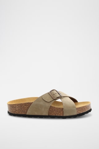 Mules en nubuck Cleo - Kaki