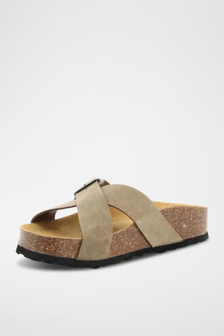 Mules en nubuck Cleo - Kaki