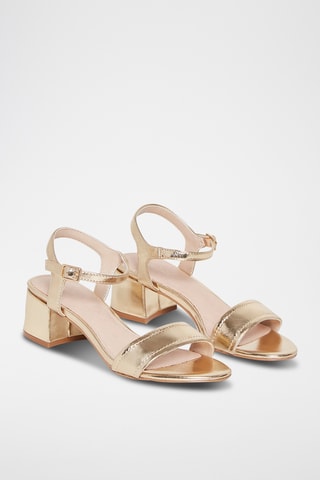 Sandales à talons en cuir Infaillible - Doré