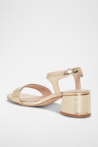 Sandales à talons en cuir Infaillible - Doré