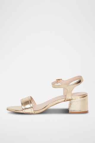 Sandales à talons en cuir Infaillible - Doré