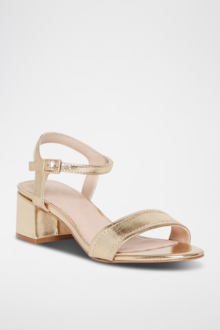 Sandales à talons en cuir Infaillible - Doré