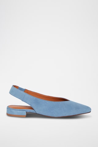 Ballerines en cuir de veau nubuck Rosee - Bleu
