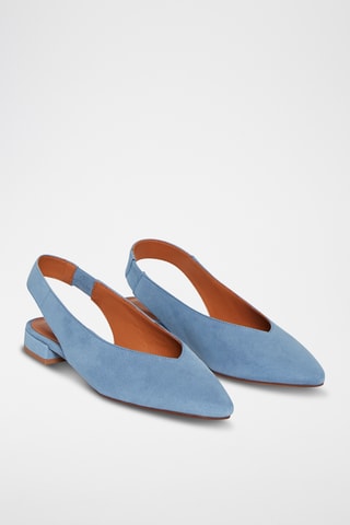 Ballerines en cuir de veau nubuck Rosee - Bleu