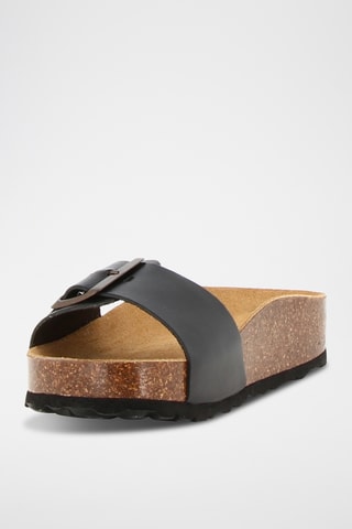 Mules plateformes en cuir Raydonia - Noir