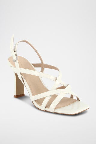 Sandales à talons en cuir Extravertie - Blanc