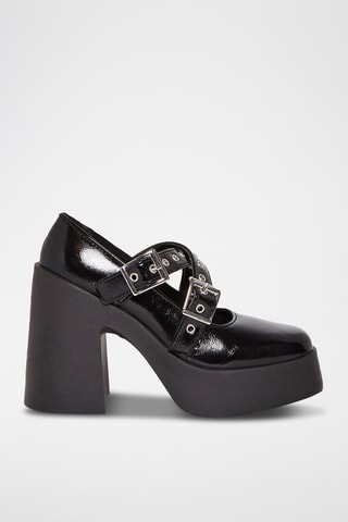 Babies à talons vernies Aprylette - Noir