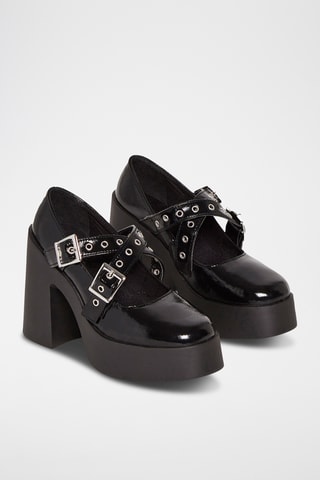 Babies à talons vernies Aprylette - Noir