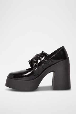 Babies à talons vernies Aprylette - Noir