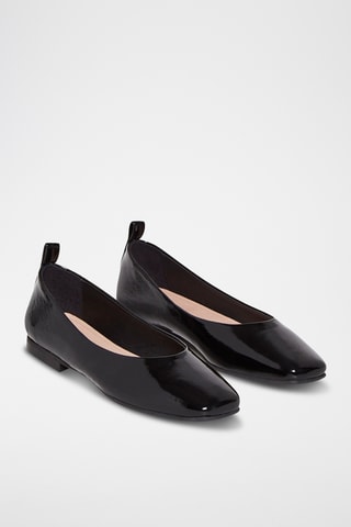 Ballerines en cuir verni Caliopa - Noir