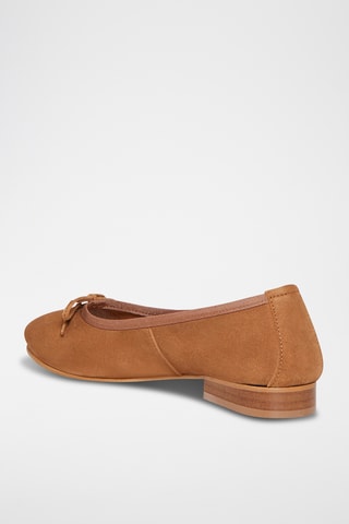 Ballerines en cuir de chèvre nubuck Polly - Camel