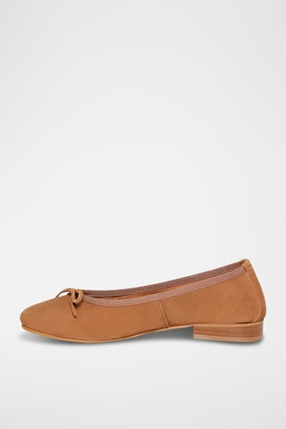 Ballerines en cuir de chèvre nubuck Polly - Camel