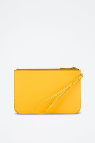 Pochette en cuir d'agneau New Peyton - Jaune