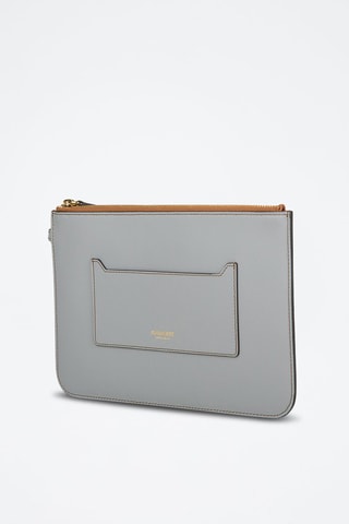 Pochette en cuir d'agneau New Peyton - Gris