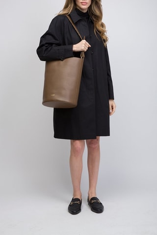 Sac seau en cuir Medium Bucket Lgl - Marron