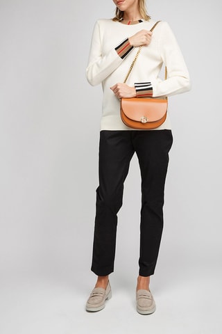 Sac à bandoulière en cuir de veau Claudine - Roux foncé