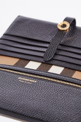 Portefeuille en cuir de veau Ellie - Noir