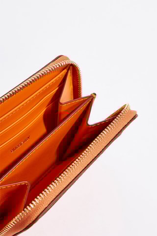 Portefeuille en cuir de veau Zip Wallet - Orange