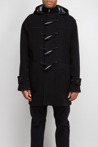 Manteau à capuche en laine Marton - Noir