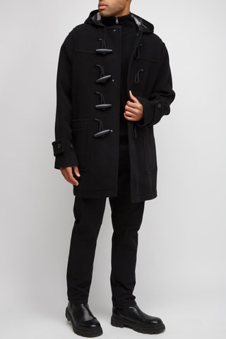 Manteau à capuche en laine Marton - Noir