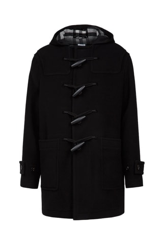 Manteau à capuche en laine Marton - Noir