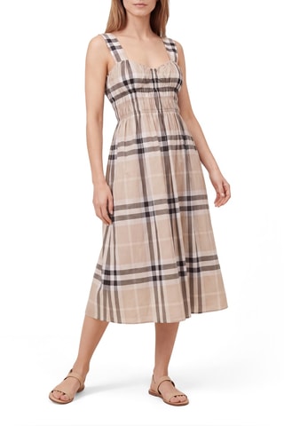 Robe midi sans manches Delilah Chk - Beige