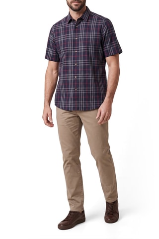 Chemise Shefford Ss Chk - Bleu