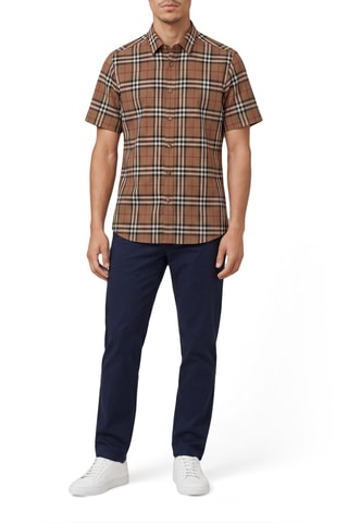 Chemise slim Shefford Ss Chk - Taupe