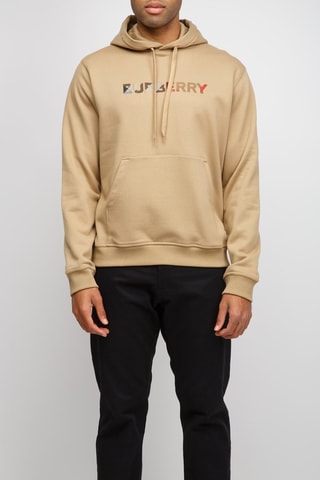 Sweat en coton à capuche - Archive beige