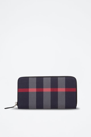 Compagnon Large Zig Check Bin - Bleu marine et gris clair