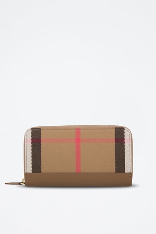 Compagnon en cuir Lg Zip Around  - Beige