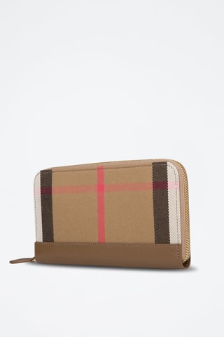 Compagnon en cuir Lg Zip Around  - Beige