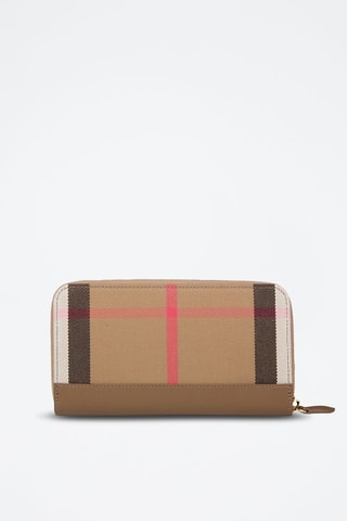 Compagnon en cuir Lg Zip Around  - Beige