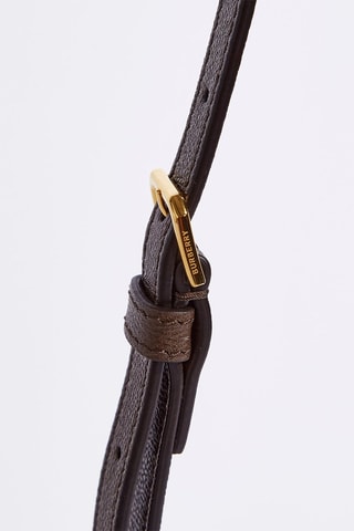 Sac bandoulière en cuir de veau  Caméra - Brun ébène