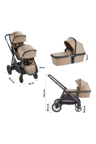 Passeggino Duo - Beige - Dalla nascita - fino a 2 x 22 kg
