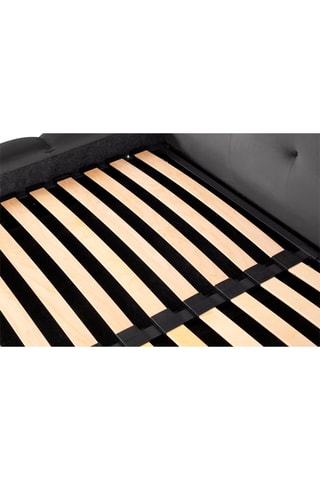 Lit-coffre avec tête de lit Bali - Gris - Toucher velours