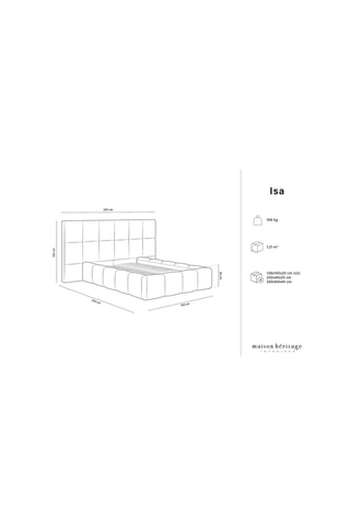 Lit-coffre avec tête de lit Isa - Blanc - Tissu