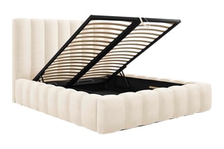 Lit-coffre Gina - Beige - Toucher velours