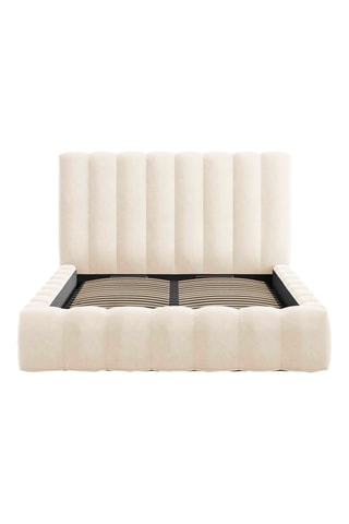 Lit-coffre Gina - Beige - Toucher velours