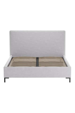 Lit-coffre avec sommier Polly - Gris clair - Tissu